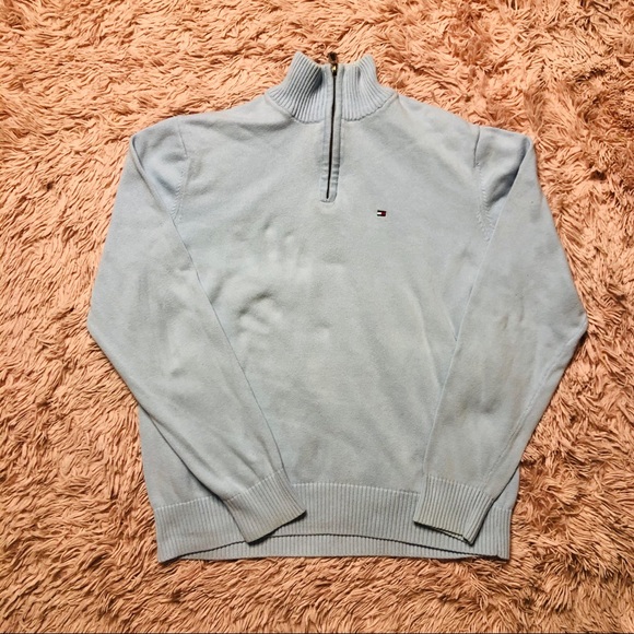 Tommy Hilfiger Sweaters - Vintage Blue Tommy Hilfiger quarter zip Sweater